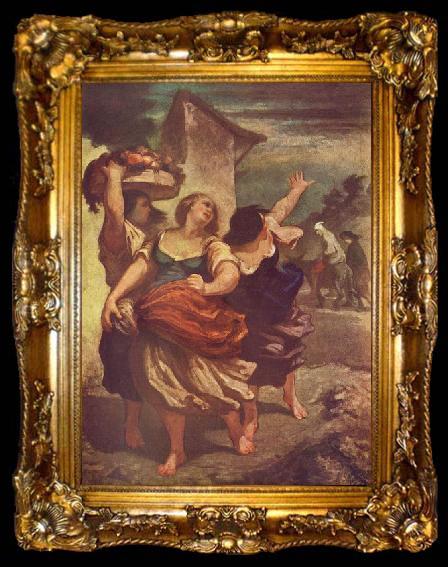 framed  Honore Daumier sein Sohn und der Esel, ta009-2